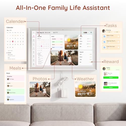 Image of Ingnok Digital Calendar Wall Touchscreen, Family Planner,15.6Inch | No Subscription, Real-Time Calendar Sync,Family or Personal Organizer, Wi-Fi, 32GB,Chore Chart, Reminders,Photo Frame
