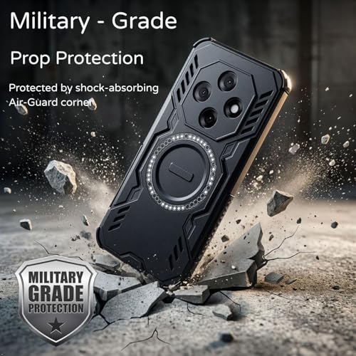 Image of ShieldTech Back Cover Case for Oppo F31 Pro 5G | 360 Protection Mobile Phone Case Mag-Safe | Camera Protection | Oppo F 31 Pro 5G Back Cover | Oppo F31 Pro 5+G - Black TPU+PC