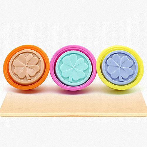 4Pcs Four-Leaf Clover Soap Molds - Moldfun Silicone Mold For Making Handmade Soap Lotion Bar Bath Bomb, Baking Cake Muffin Cupcake (Random Color) #TOP4