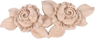 Wood Crafts Decorative Wooden Chips Flower Rose Carving Home Decorations for Parties