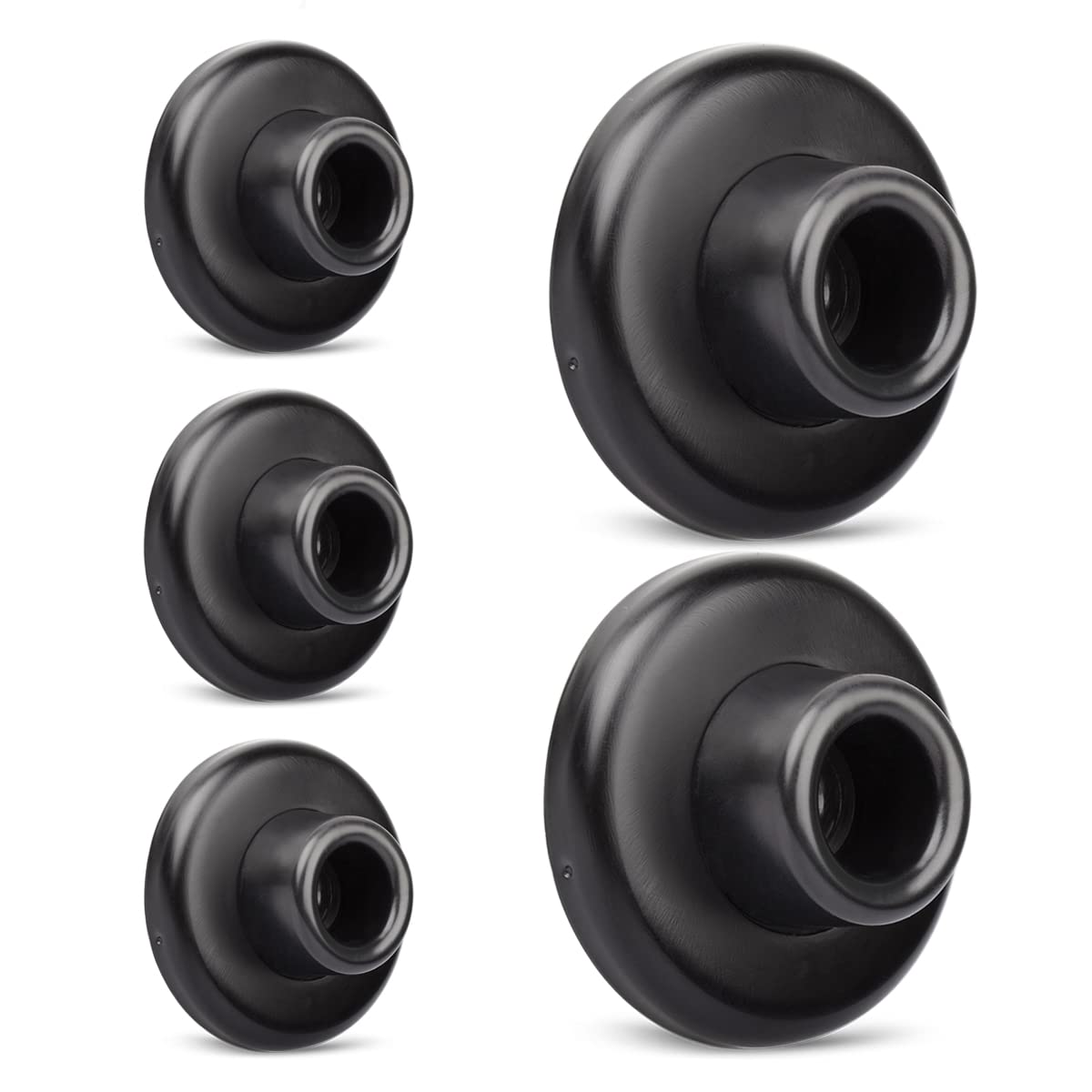 KOVOSCH 5-Pack Concave Stainless Steel & Rubber Door Bumper