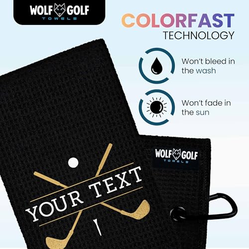 Image of Golf Towel Store - Custom Golf Towel - Embroidered Golf Towels for Golf Bags with Clip - Personalized Golf Towel for Golf Bags for Men - Golf Gifts for Men