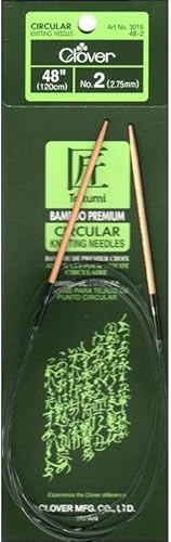 Clover Agujas de bambú para circular "Takumi", 48 pulgadas