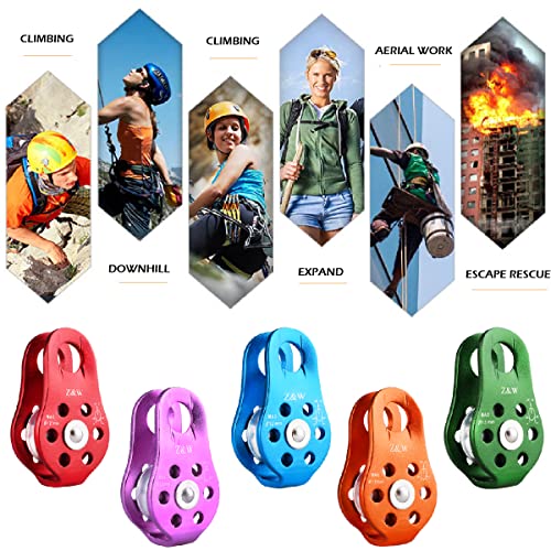 Triwonder 20Kn Climbing Pulley Rescue Pulley Single Sheave Aluminum Fixed Eye Rock Rope Pulley (Orange) #TOP5