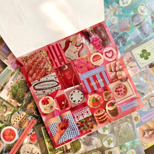 Image of 600+ Pcs Kawaii Food Stickers, 30 Sheets Cute Decals for Journals, Planners, Water Bottles & Scrapbooking, Acid-Free Vinyl (Pink)
