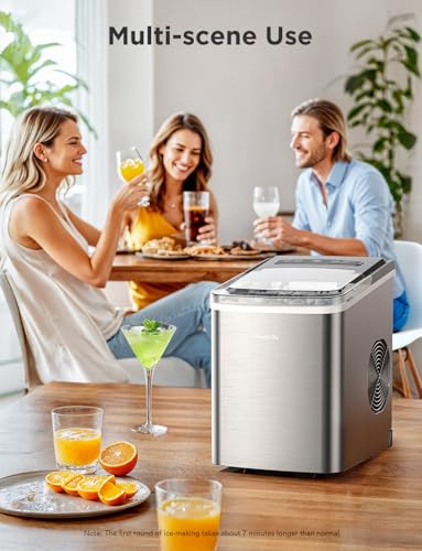 GoveeLife Smart Countertop Ice Makers, Portable Ice Maker Machine with Self-Cleaning, 6 Mins 9 Bullet Ice, 26lbs/24Hrs, Voice Remote for Home Kitchen Party Camping, with Ice Scoop Stainless Silver - Thumbnail 7