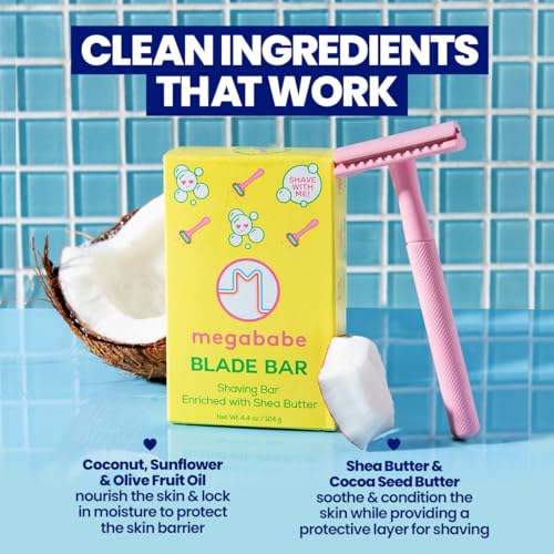 Image of Megababe Blade Bar | Shaving Bar Enriched with Shea Butter | Hydrating for All Skin Types | 4.4 oz