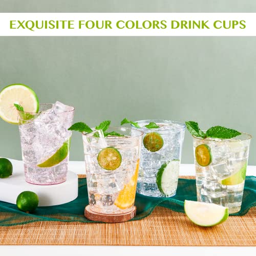 Jolly Chef 200 Pack 10 Oz Plastic Cups, Disposable Party Cups In Assorted Colors, Plastic Glasses With 4 Colors, Disposable Cups Perfect For Wedding,Thanksgiving Day, Christmas Party #TOP1