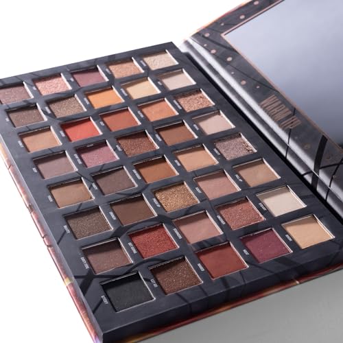 W7 Warm Up Pressed Pigment Palette - 40 High Impact Warm Tone Colors - Flawless Long Lasting Glam Makeup