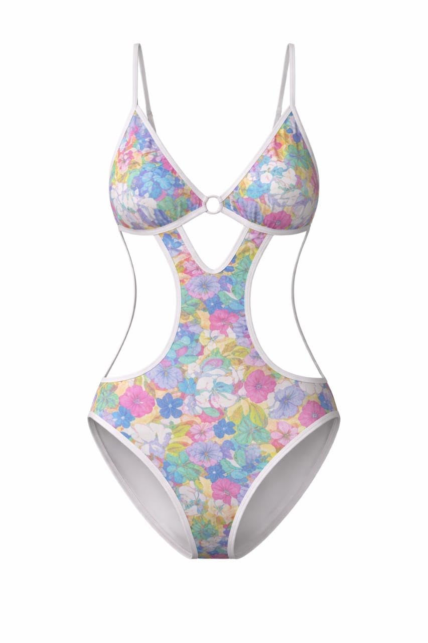 Women Floral Bikini Set 2 Piece Swimwear Black-picture-33