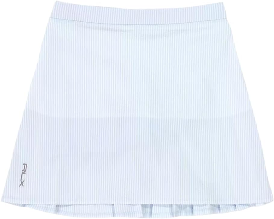 RLX Ralph Lauren Girls Active 4 Way Stretch Seersucker Skort 6 6X Blue/White