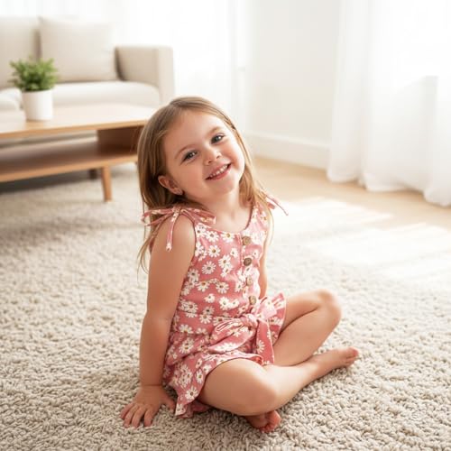 Image of Toddler Girl Clothes Baby Summer Cute Halter Romper 6 Months to 5 Years Old