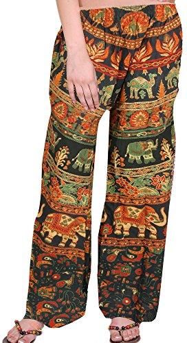 Image of Exotic India Casual Trousers from Pilkhuwa with Printed