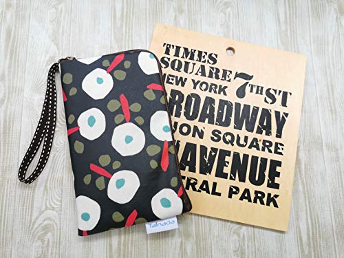 Image of Taianda Women Phone Wristlet Wallet Pouch, Dual Slots (Nordic Floral Black)