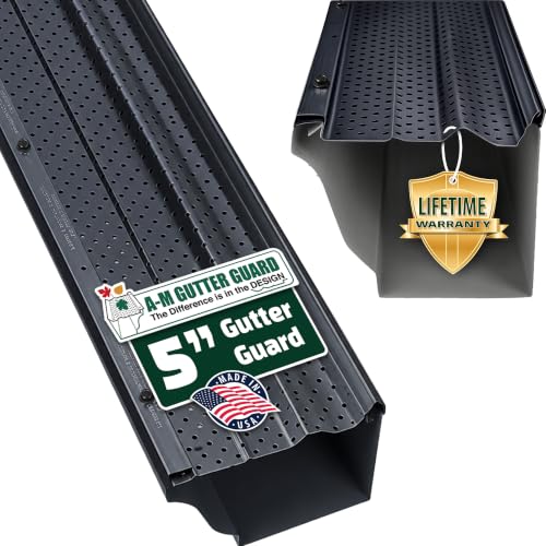 Image of A-M Gutter Guard 5 inch x 200 Ft Black Aluminum, Leaf & Debris Protection, DIY