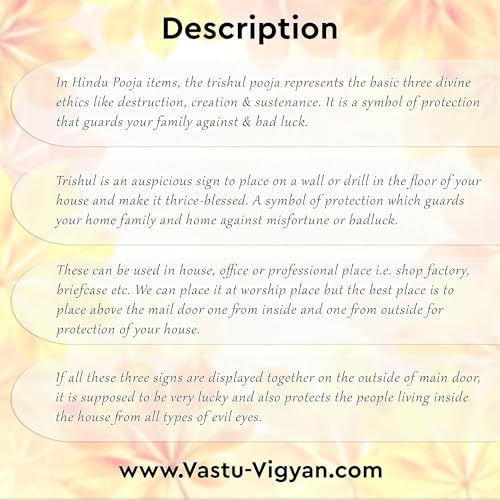 Image of Brass Trishul Statue |Vastu Shastra | Feng Shui Products | Home Decor | Showpiece | Decorative Items | Vastu Remedy| Pooja Item | Trishul for Pooja | Pack of 3