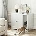 AUN Cat Litter Box Enclosure Hidden Cabinet, Easy Clean Steel Frame Pet House Furniture, Cat Washroom with Curved Entry, Dog-Proof, White, 31.5x19.6x27.5 Inches, Indoor Use