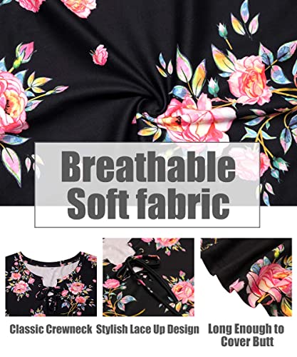 Image of CARCOS Womens Plus Size Tops Short Sleeve Shirts V Neck Tunic Floral /Tie Dye /Solid Summer Tees XL-5X