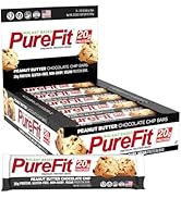 PureFit Peanut Butter Chocolate Chip Vegan Protein Bars, 20g Plant-Based Protein, Gluten-Free, Da...
