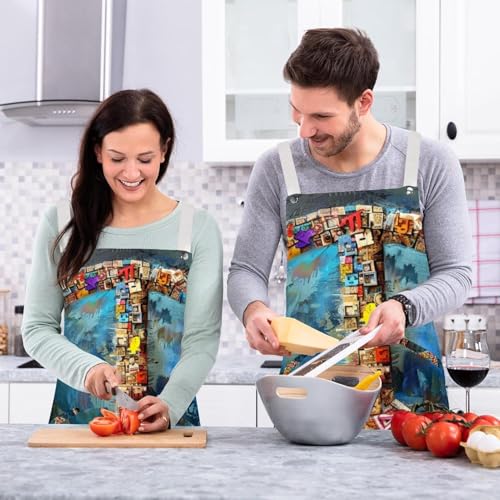 Tablier de cuisine Peace Icon en textile doux et finitions ajustables - 6