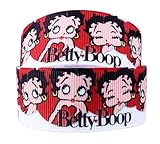 TCB Creations 1' Wide Betty Cartoon Boop Faces Repeat Ribbon, 10 Yards, Polyester, Birthday, Christmas, Halloween
