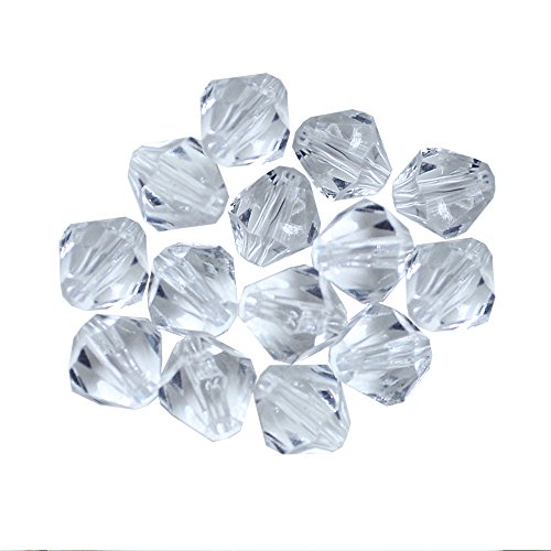 Lot de 100 perles à facettes en cristal losanges pour enfants - Kit de fabrication de bijoux - Transparent - 6 mm Cover