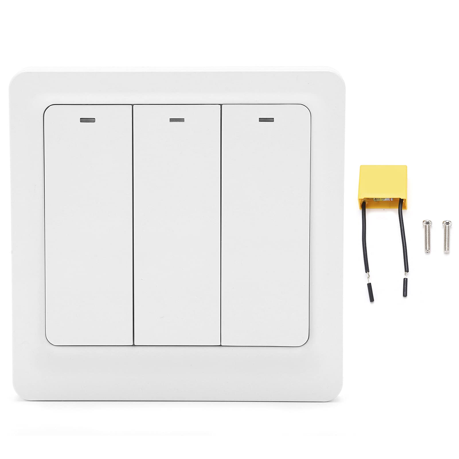 Interruptor de luz inteligente, panel de pared de material de PC de 3 entradas, 600 W, TUYA, WiFi, CA 100‑240 V, para automatización del hogar (WiFi)