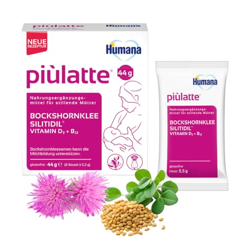 Humana piulatte Trinkpulver mit Bockshornkleesamen zur Unterstützung der natürlichen Milchbildung | Unterstützung in der Stillzeit