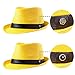 LADYBRO Lemon-Yellow Straw Trilby Fedora Hat for Men 1920s Short Brim Panama Cap 7 1/4