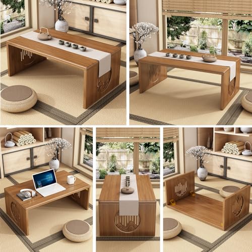 Table de lit pliable multifonctionnelle en bambou pour ordinateur portable