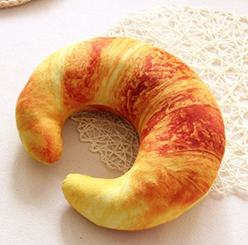 Vi.yo Juguetes de Pan de Simulación Almohada de Viaje Pan de Dibujos Animados en Forma de U Almohada Cuello Croissant Almuerzo Regalo de Descanso