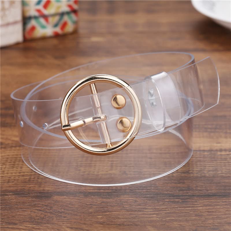 Trendy Chic Transparent Women Buckle Belt Wide Waist Waistband Clear For Women Halloween Costume4