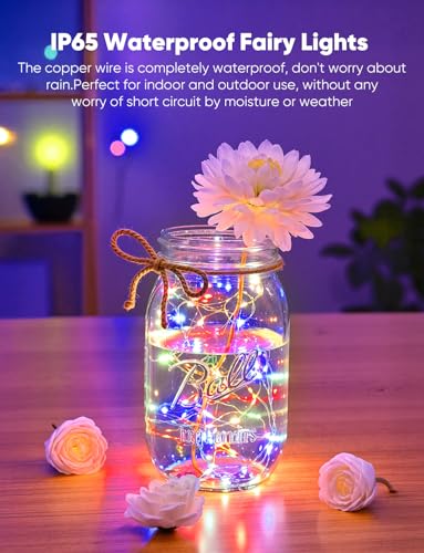Image of Brightown 12 Pack Multi-Color Fairy Lights Battery Operated - 7ft 20 LED Waterproof Micro Firefly Lights for Christmas Decor, DIY Craft, Wedding Table Centerpieces, Flowers