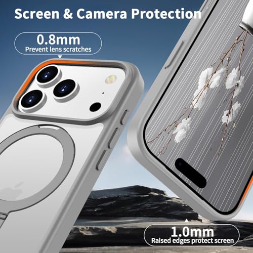 Image of iPhone 17 Magsafe Stand Case | Matte Design & 360 Protection | Military-Grade Apple iPhone 17 Cover | Ultra Premium - Gray