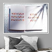 Framed Canvas Wall Art Pressed Quotes 3D Chic Inspirational Multicolor Pop Art Quotes Typography Ultra Whimsical - 16x24 inches