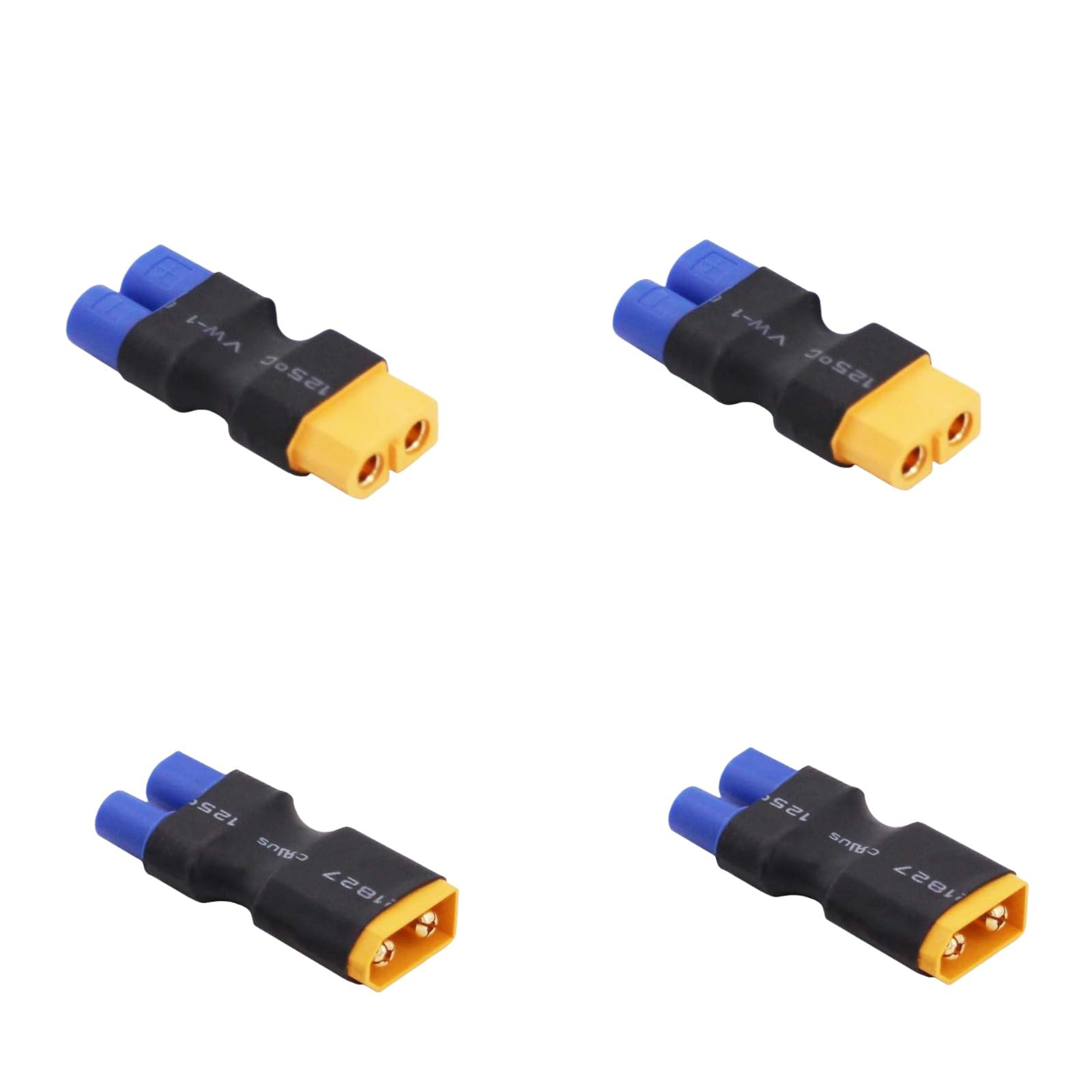 AFDHGS 4pcs XT60 to EC3 Quick-Change Connector Adapters - Wire-Free Compatibility for RC Vehicles