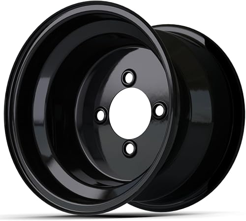Vista 40 de GTW Rueda de carrito de golf de acero negro brillante, 8 x 7, centrada, patrón de pernos de 0.157 x 4.000 in Brillo negro