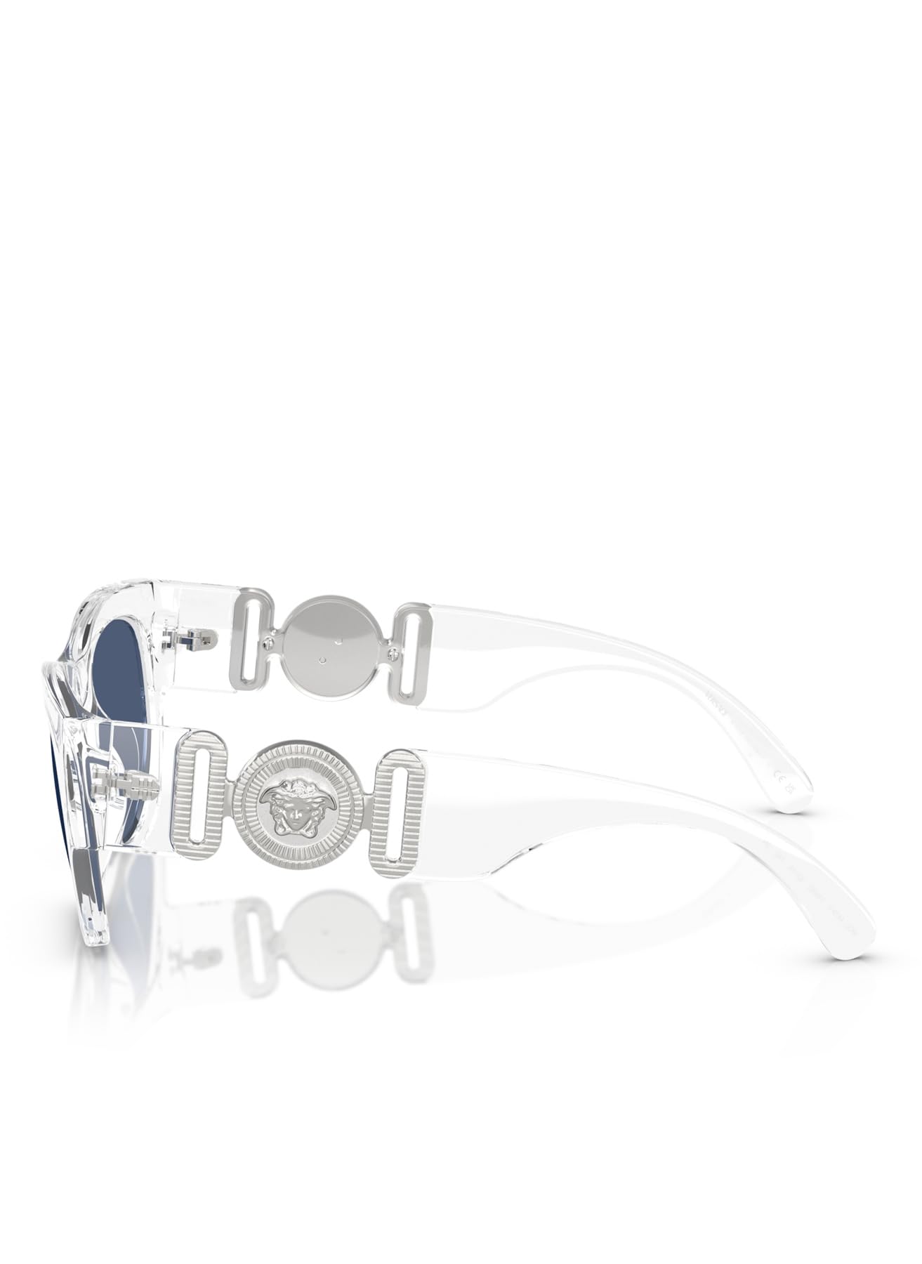Versace Occhiali da sole da uomo, montatura nera, lenti grigio scuro, 52 mm