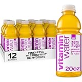 vitaminwater Zero Sugar Pineapple Passionfruit Re-hydrate Nutrient Enhanced Water Bev. 20 oz. 12 pack