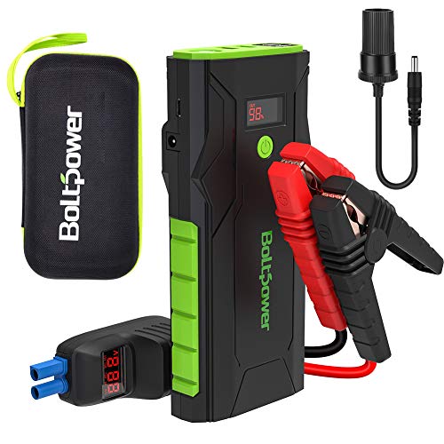 Bolt Power G33A 12V Car Jump Starter 1500A Peak Battery Booster for Gasoline Engines up to 8L, Diesel Engines up to 6.5L, Dual USB Ports and Type-C Portable Power Pack, Built-In LED Flashlight