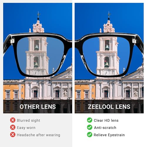 Image of Zeelool Oversized Square Glasses Frames for Women Fashion Pink Eyeglasses with Clear Lens Trendy Full Rim Designer Eyewear JGP049594-12