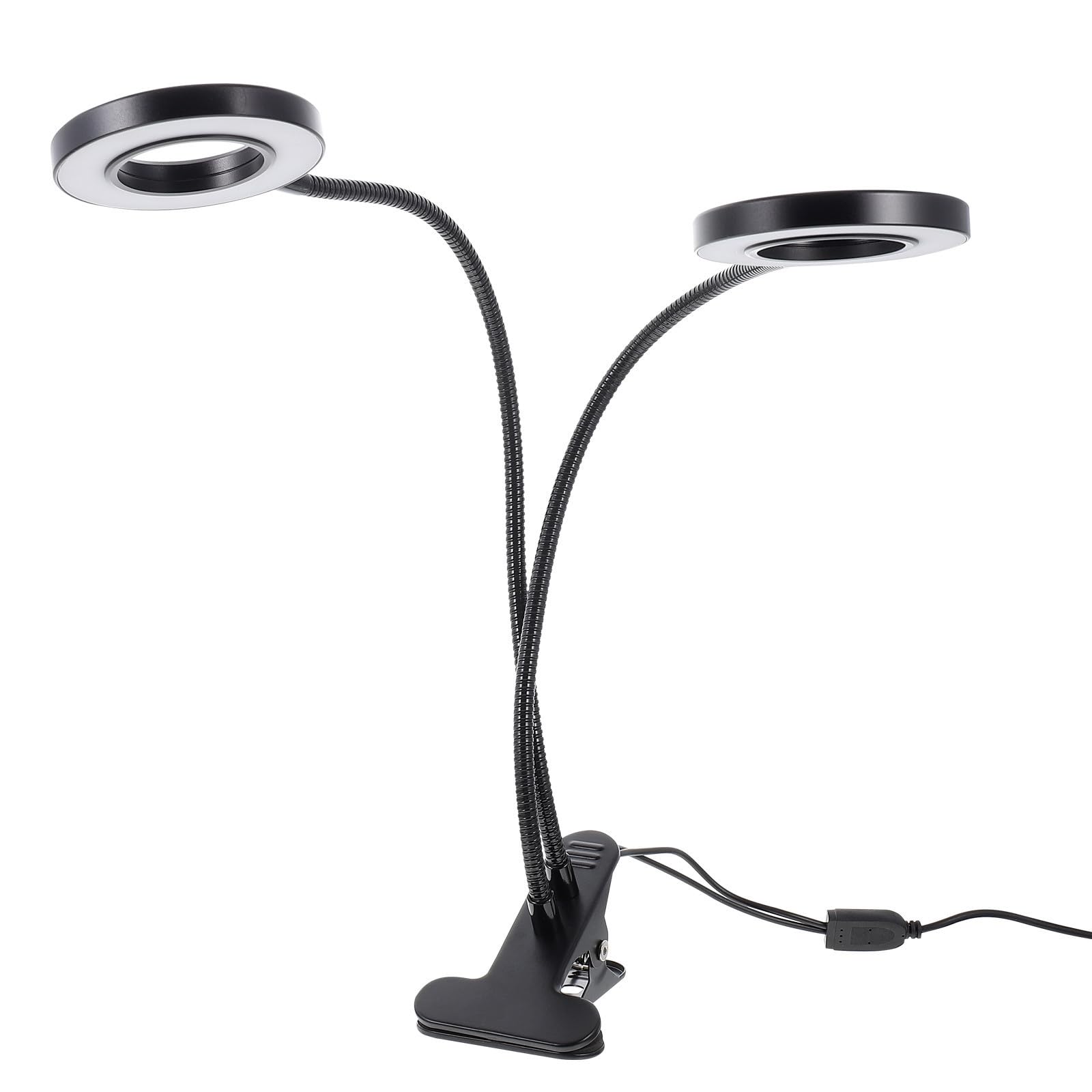 Artibetter Lámpara de Crecimiento Material Abs y Aleación de Aluminio LED Diseño de Clip Doble Cabezal Luz Ajustable para Plantas para Uso en Interiores