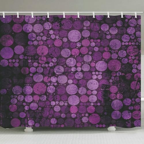 Rideau de douche anti-moisissure violet en tissu polyester robuste - 3