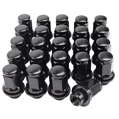 Set of 24 12x1.5mm 1.85 Inch Length 13/16 Hex OEM Factory Mag Lug Nuts for Tacoma 4 Runner FJ Cruiser Matrix GX460 GX470 SR5 Pre-Runner TRD Off-Road Limited Black