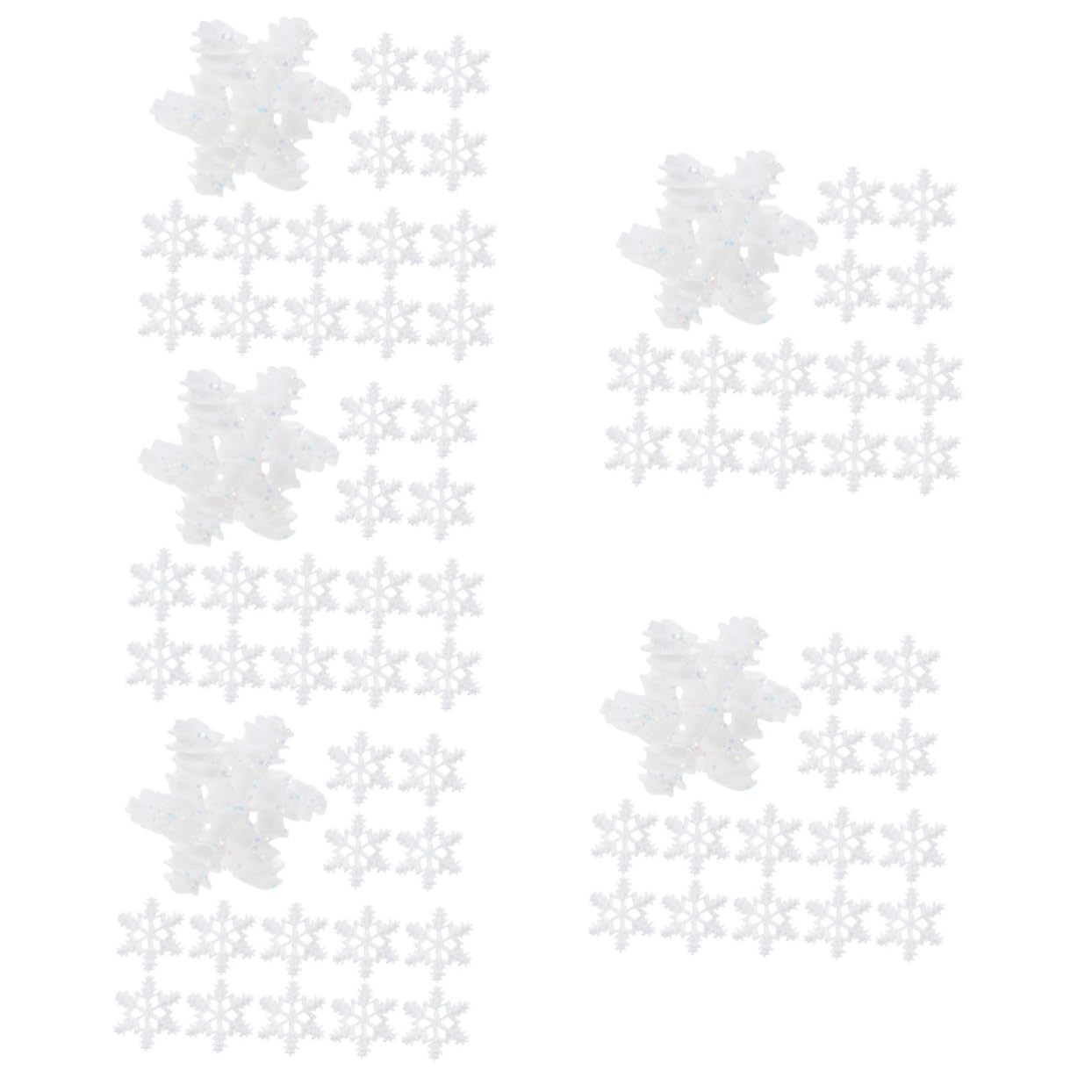 VOSAREA 500pièces Ornements Flocon De Décorations De Noël pour Accessoires De Bricolage pour Ambiance Festive Et Hivernale