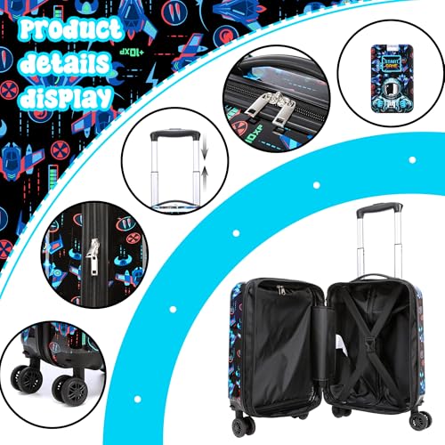 Image of Kid's Luggage Set for Travel Toddler Suitcases with Wheels 2 Piece Boys Suitcase Set with Neck Pillow Hardshell 16 inch Carry on Hardside Luggage