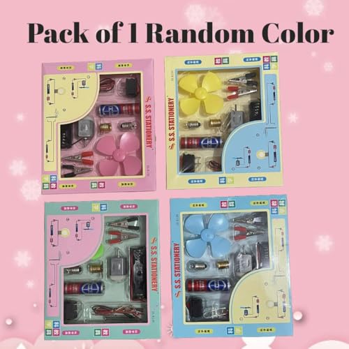 Image of Science Experiment Kit - Science Kit for Kids, STEM Kit, Electric Circuit Kit for Students with Motor Fan Toy, DIY Science Kit for Students, Science Experiment Kit - Pack of 1 Random Color