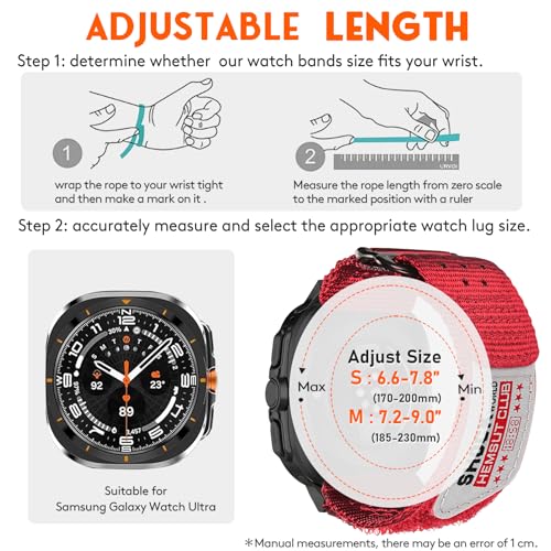 Image of Nylon Watch Band Compatible with Samsung Galaxy Watch Ultra 1 /2. | Millitary Nylon Strap Galaxy Watch Ultra -47mm for Men.