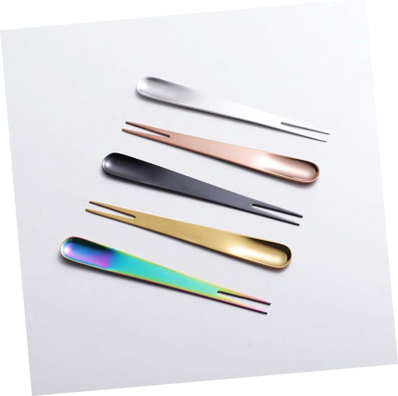 Stainless Steel Dessert Forks Golden Cake Fruit Fork