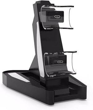 Estink Controller Dock Station,Gamepad Charger,Gamepad Charging Stand with D-Type Charging Base Dual Induction Controller,Built-in Chip,for ControllerBlack